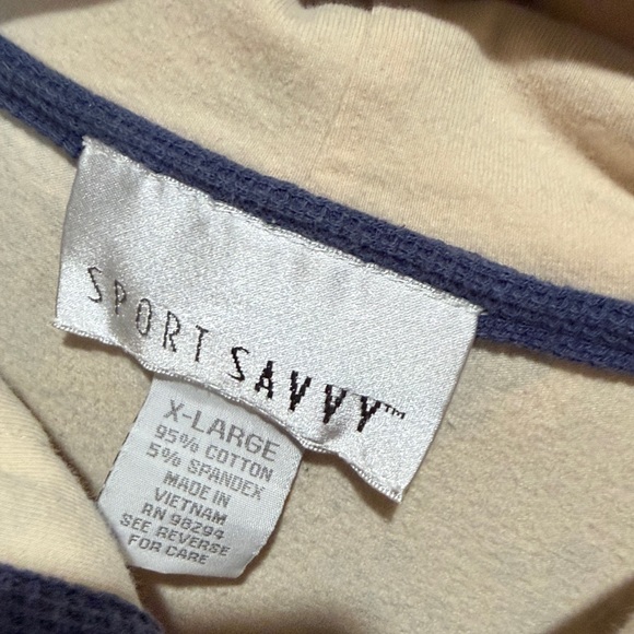 Blue and Cream Floral Hoodie - Picture 2 of 3